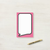 Roze pret-comicboek-spreekwolk post-it® notes (Op bureau)