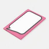 Roze pret-comicboek-spreekwolk post-it® notes (Schuin)