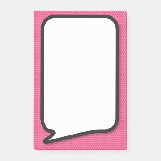 Roze pret-comicboek-spreekwolk post-it® notes (Voorkant)