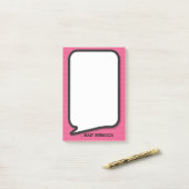 Roze pret gepersonaliseerd stripboek spraakballon post-it® notes (Op bureau)