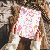Roze pret om één verjaardagsfeest uitnodiging