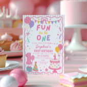 Roze pret om één verjaardagsfeest uitnodiging
