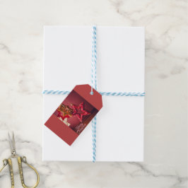 Roze "Prettig Kerstfeest" moderne cadeaubijsluiter Cadeaulabel