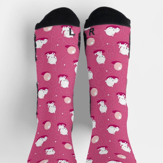 Roze Pretty Kitty Patroon Sokken (Top)