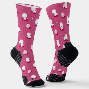 Roze Pretty Kitty Patroon Sokken