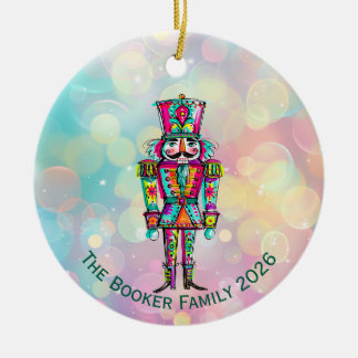 Roze Pride Roze Notenkraker Kerst Keramisch Ornament