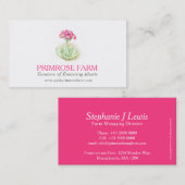 Roze primrose boerderij plant visitekaartje (Voorkant / Achterkant)