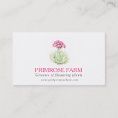 Roze primrose boerderij plant visitekaartje (Voorkant)