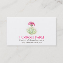 Roze primrose boerderij plant visitekaartje