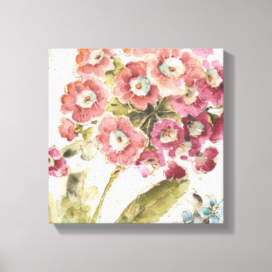 Roze primrose canvas afdruk (Voorkant)