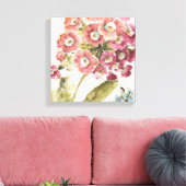 Roze primrose canvas afdruk (Insitu (Woonkamer))