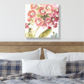 Roze primrose canvas afdruk (Insitu (Slaapkamer))