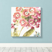Roze primrose canvas afdruk (Insitu (Houten vloer))