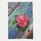 Roze Primroses Heldere Kleurrijke Rustieke Bloemen Theedoek (Verticaal)