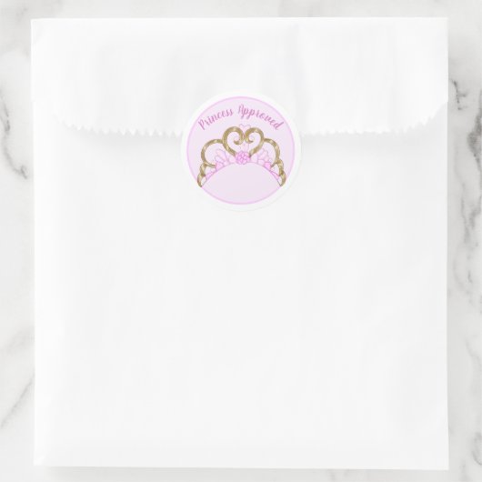 Roze "Princess Approved" Label Sticker (Tas)