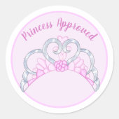 Roze "Princess Approved" Label Sticker (Voorkant)
