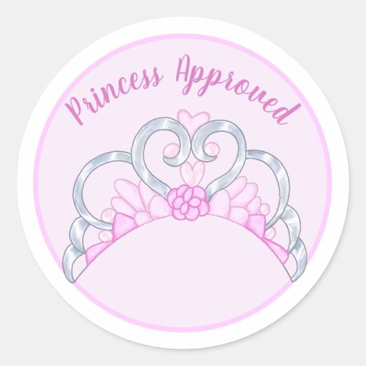 Roze "Princess Approved" Label Sticker (Voorkant)