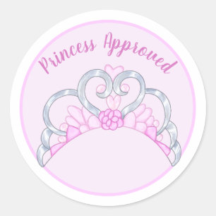 Roze "Princess Approved" Label Sticker