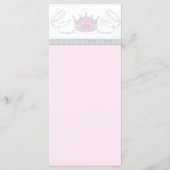 Roze Princess Baby Meisje Douche Menu Rack Kaarten (Achterkant)