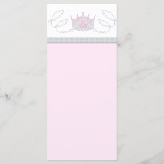 Roze Princess Baby Meisje Douche Menu Rack Kaarten (Achterkant)