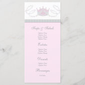 Roze Princess Baby Meisje Douche Menu Rack Kaarten (Voorkant)