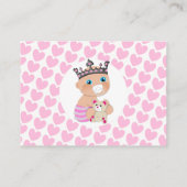 Roze Princess Baby shower Display Informatiekaartje (Achterkant)