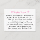 Roze Princess Baby shower Display Informatiekaartje (Voorkant)