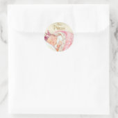Roze  Princess Baby shower Ronde Sticker (Tas)