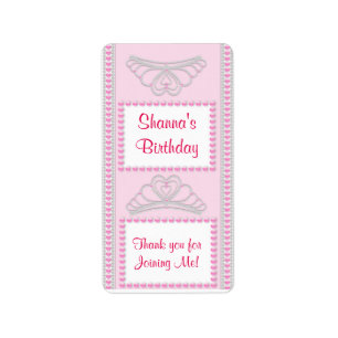 Roze princess Birthday Miniature Snoep bar wrapper Etiket