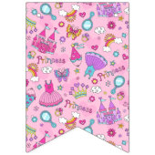 Roze princess brandbanner vlaggetjes (Derde vlag)