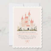 Roze  Princess Castle Sprookjesverjaardag Kaart (Voorkant)