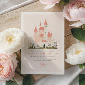 Roze  Princess Castle Sprookjesverjaardag Kaart