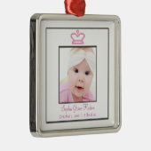 Roze Princess Crown Baby Girl Foto Ornament (Rechts)