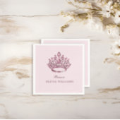 Roze  Princess Crown Elegant Verjaardagsfeest Servet