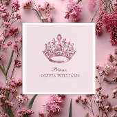 Roze  Princess Crown Elegant Verjaardagsfeest Servet