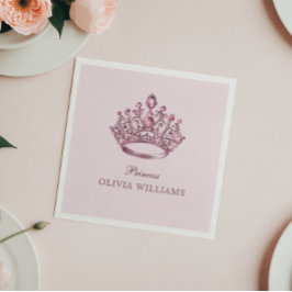 Roze  Princess Crown Elegant Verjaardagsfeest Servet