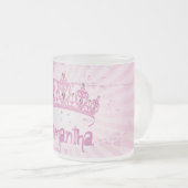 Roze Princess Crown Frosted Glass Coffee Mok Cup (Voorkant rechts)