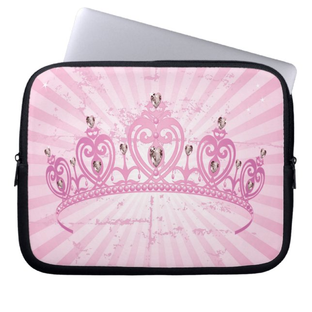 Roze Princess Crown Laptop Mouw Beschermend Hoesje Sleeve (Voorkant)