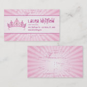 Roze Princess Crown Tiara Jeweled Visitekaartje (Voorkant / Achterkant)