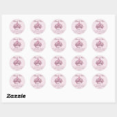 Roze  Princess Crown Verjaardag Meisje Ronde Sticker (Vel)