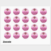 Roze Princess Crown Zebra Glitter Print Stickers (Vel)