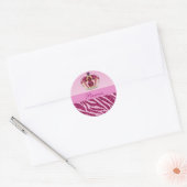Roze Princess Crown Zebra Glitter Print Stickers (Envelop)