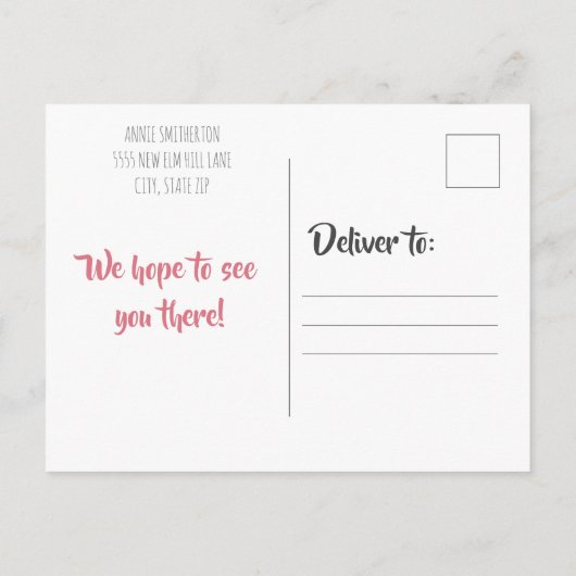 Roze Princess Elephant Hot Air ballonballon Uitnodiging Briefkaart (Achterkant)