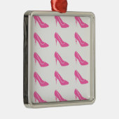 Roze Princess High Hielschetsen kerstversiering Metalen Ornament (Rechts)