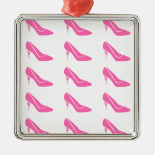 Roze Princess High Hielschetsen kerstversiering Metalen Ornament