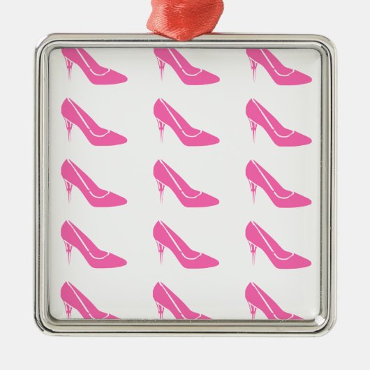 Roze Princess High Hielschetsen kerstversiering Metalen Ornament (Voorkant)