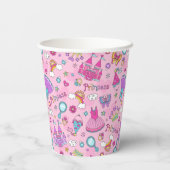 Roze princess Paper cup Papieren Bekers (Achterkant)