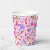 Roze princess Paper cup Papieren Bekers (Rechts)