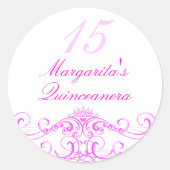 Roze Princess Tiara Quinceanera Sticker (Voorkant)