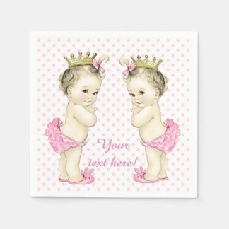 Roze Princess Twin Baby Meisje Douche Servetten